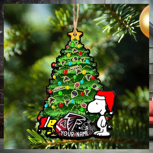 Atlanta Falcons Personalized Your Name Snoopy And Peanut Ornament Christmas Gifts For NFL Fans SP161023130ID03