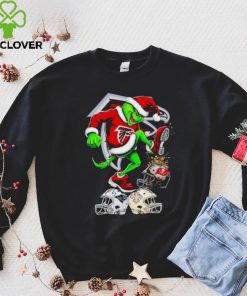 Atlanta Falcons Santa Grinch stomp NFL helmets funny Christmas hoodie, sweater, longsleeve, shirt v-neck, t-shirt