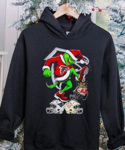 Atlanta Falcons Santa Grinch stomp NFL helmets funny Christmas hoodie, sweater, longsleeve, shirt v-neck, t-shirt