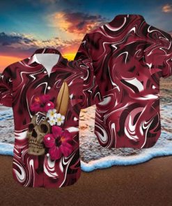 Atlanta Falcons Skull And Flower Hawaiian Shirt Gift For Halloween