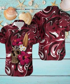 Atlanta Falcons Skull And Flower Hawaiian Shirt Gift For Halloween