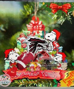 Atlanta Falcons Snoopy And NFL Sport Ornament Personalized Your Family Name