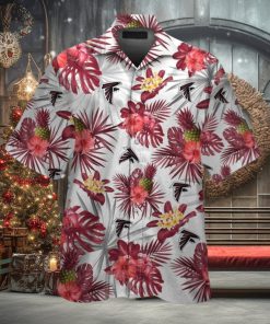 Atlanta Falcons Tropical Design Hawaiian Short Sleeve Shirt Button Up