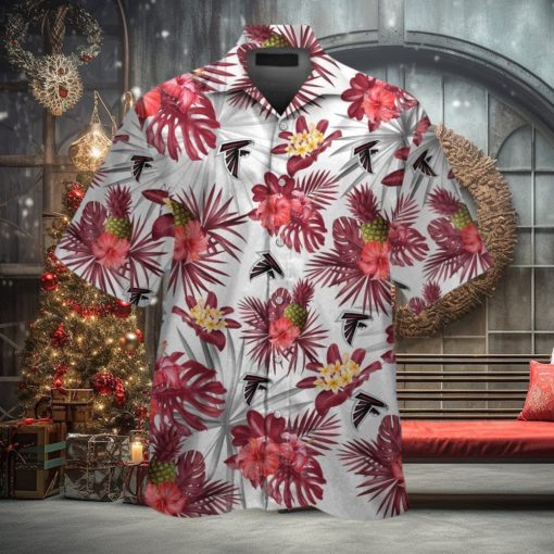 Atlanta Falcons Tropical Design Hawaiian Short Sleeve Shirt Button Up