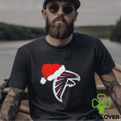 Atlanta Falcons logo Santa Hat Christmas 2023 Shirt