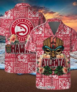 Atlanta Hawks NBA Aloha Tiki Pattern Hawaiian Set