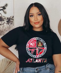 Atlanta Skyline Sports Team Logo Hawks United Fc Falcons And Braves Shirt
