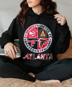 Atlanta Skyline Sports Team Logo Hawks United Fc Falcons And Braves Shirt
