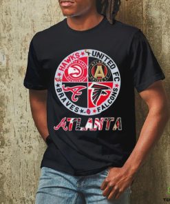 Atlanta Skyline Sports Team Logo Hawks United Fc Falcons And Braves Shirt
