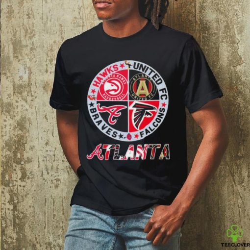 Atlanta Skyline Sports Team Logo Hawks United Fc Falcons And Braves Shirt