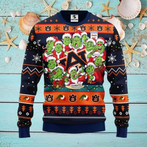 Auburn Tigers 12 Grinch Xmas Day Christmas Ugly Sweater Christmas Gift For Fans Party Hoiliday Gift