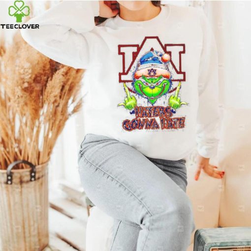 Auburn Tigers Grinch middle finger haters gonna hate hoodie, sweater, longsleeve, shirt v-neck, t-shirt