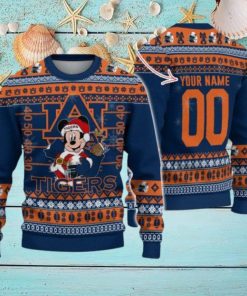 Auburn Tigers Mickey Player Custom Name And Number Ugly Christmas Sweater