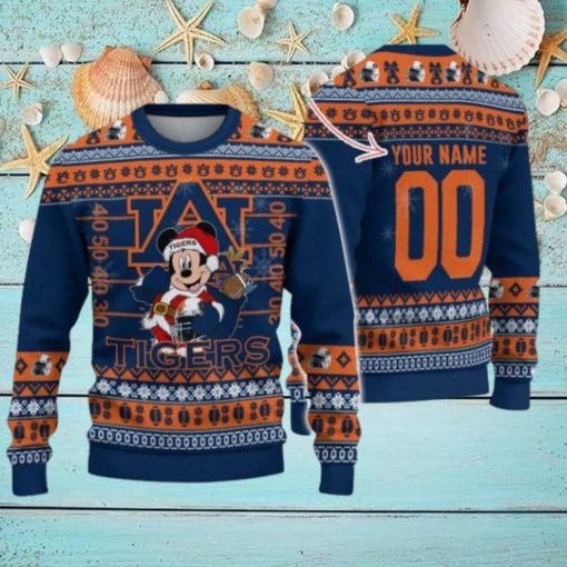 Auburn Tigers Mickey Player Custom Name And Number Ugly Christmas Sweater