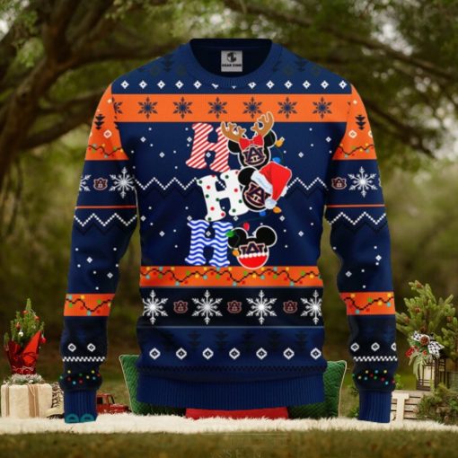 Auburn Tigers NCAA Team HoHoHo Mickey Funny Christmas Gift Men And Women Ugly Christmas Sweater