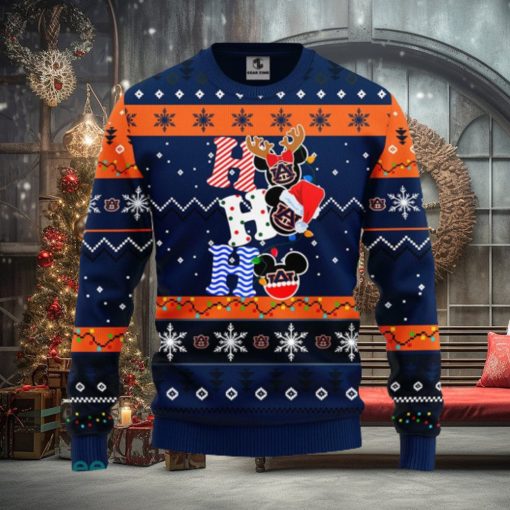 Auburn Tigers NCAA Team HoHoHo Mickey Funny Christmas Gift Men And Women Ugly Christmas Sweater