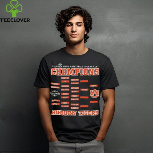 Auburn Tigers Original Retro Brand 2024 SEC Men’s Basketball Conference Tournament Champions Bracket T Shirt