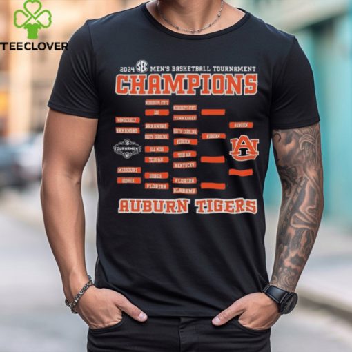 Auburn Tigers Original Retro Brand 2024 SEC Men’s Basketball Conference Tournament Champions Bracket T Shirt