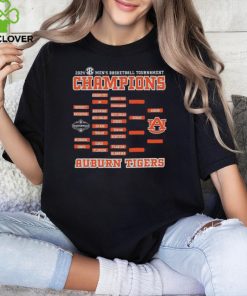 Auburn Tigers Original Retro Brand 2024 SEC Men’s Basketball Conference Tournament Champions Bracket T Shirt