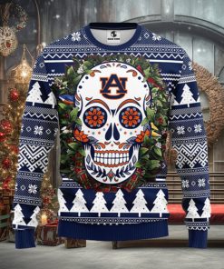Auburn Tigers Skull Flower Ugly Christmas Ugly Sweater