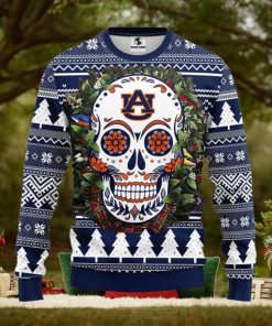 Auburn Tigers Skull Flower Ugly Christmas Ugly Sweater