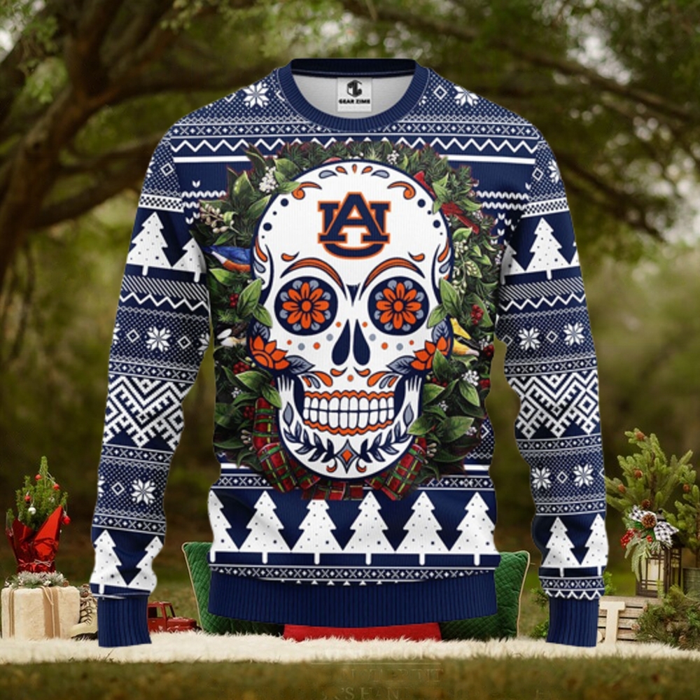 Auburn Tigers Skull Flower Ugly Christmas Ugly Sweater Auburn Tigers Skull Flower Ugly Christmas Ugly Sweater