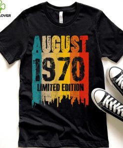 August 1970 52 Years Old Birthday Limited Edition Vintage T Shirt