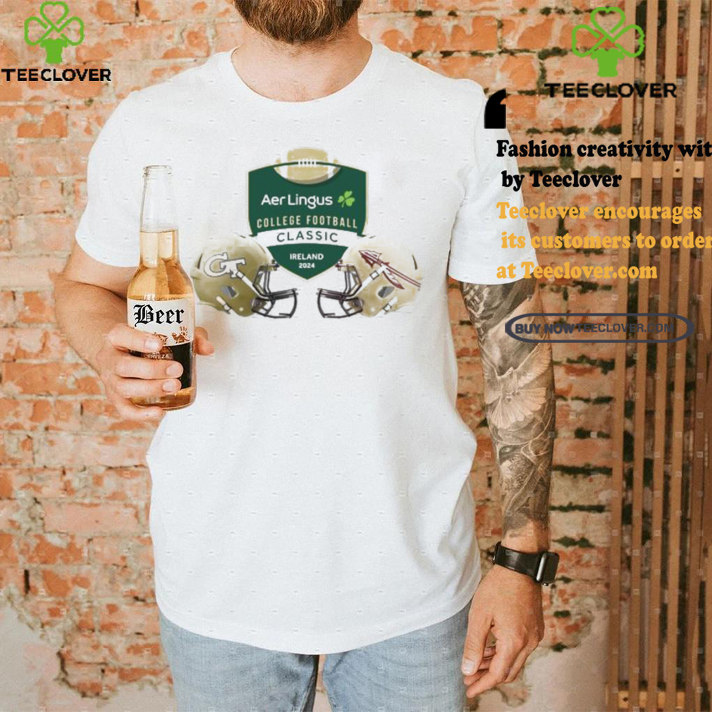 August 2024 Aer Lingus College Football Classic Georgia Tech Football and Florida State Seminoles Helmet Shirt August 2024 Aer Lingus College Football Classic Georgia Tech Football and Florida State Seminoles Helmet Shirt