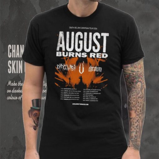 August Burns Red Death Below Europe 2024 Tour Poster hoodie, sweater, longsleeve, shirt v-neck, t-shirt