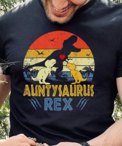 Aunty Saurus T Rex Dinosaur Aunty 2 kids Family Matching T Shirt