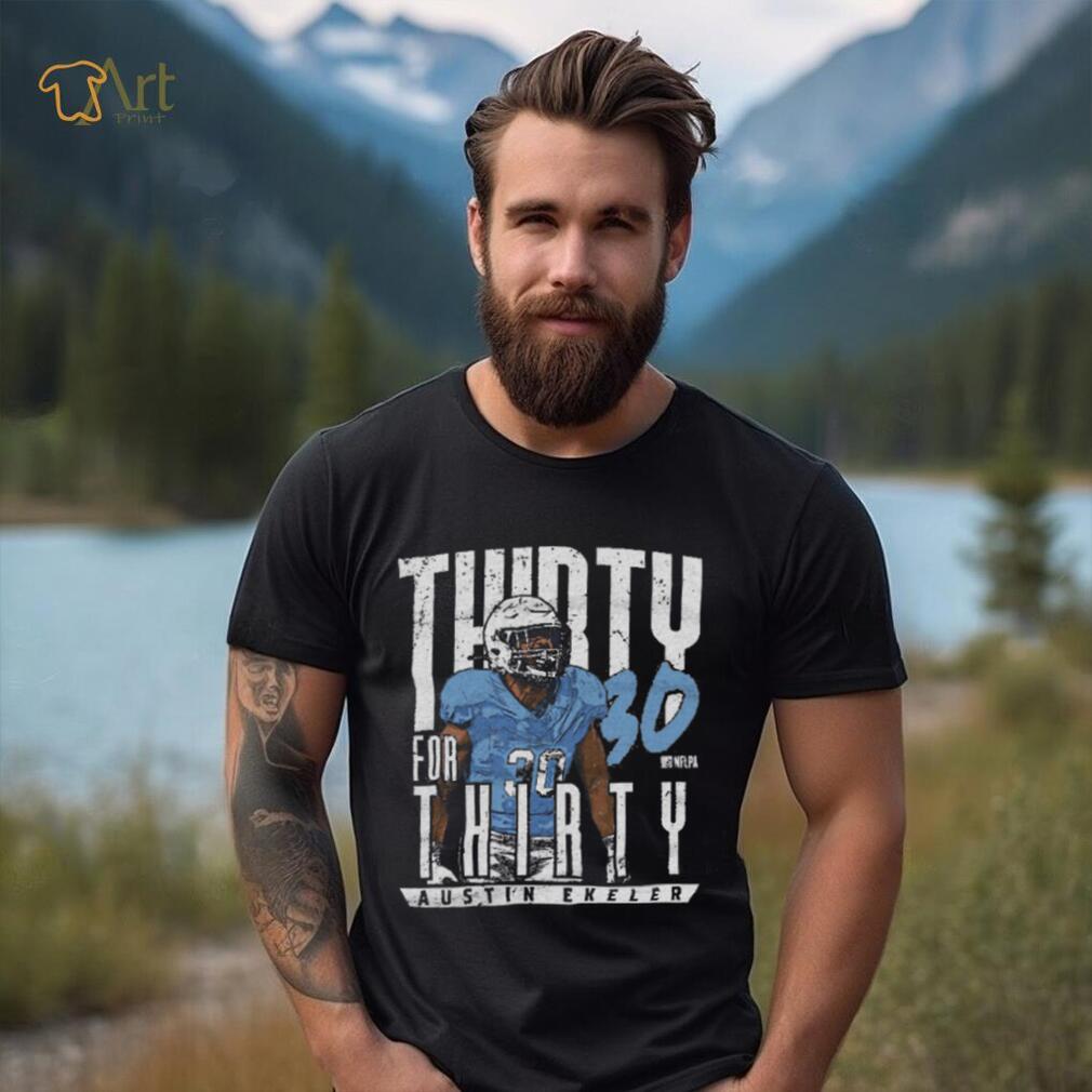 Austin Ekeler Los Angeles C Thirty For Thirty WHT Shirt Austin Ekeler Los Angeles C Thirty For Thirty WHT Shirt