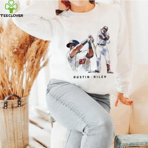 Austin Riley player Atlanta Braves baseball pose sketch shirt