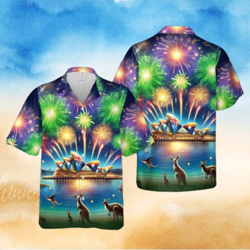 Australia Day With Firework Hawaiian Shirt