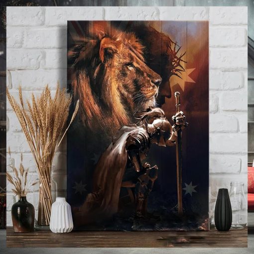 Australia Lion Of Judah The Knight Of God Poster Religious Home Decor Gifts For Christian