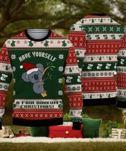 Australian Fair Dinkum Ugly Christmas 3D Sweater Koala Bear Ugly Christmas Sweater Gift for men Women