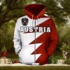 Austria Flag Tooth Style Zip Up Hoodie 3D