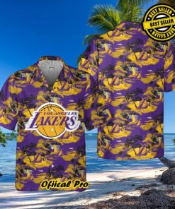 Authentic Hawaiian Shirt Los Angeles Lakers Theme