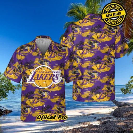 Authentic Hawaiian Shirt Los Angeles Lakers Theme