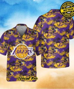 Authentic Hawaiian Shirt Los Angeles Lakers Theme