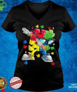 Autism Awareness Boys Kids Dabbing Puzzle Piece Sunglasses T Shirt
