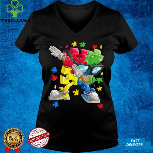 Autism Awareness Boys Kids Dabbing Puzzle Piece Sunglasses T Shirt