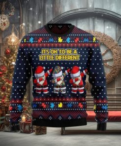 Autism Awareness Funny Santa Clauses It S Ok To Be A Little Different Christmas Ugly Sweater Party