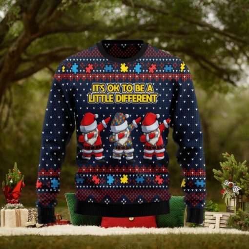 Autism Awareness Funny Santa Clauses It’s Ok To Be A Little Different Christmas Ugly Sweater