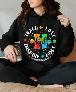 Autism Awareness Teacher Teach Hope Love Inspire Shirt