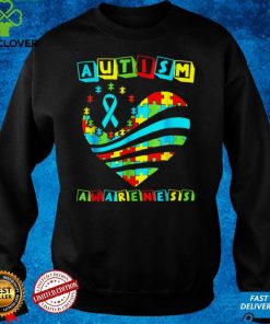 Autism Awareness Women Heart Support Autistic Kids Presents T Shirt