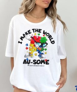 Autism Dabbing I Make The World Ausome Puzzle Piece Shirt