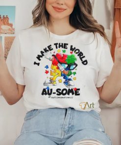 Autism Dabbing I Make The World Ausome Puzzle Piece Shirt