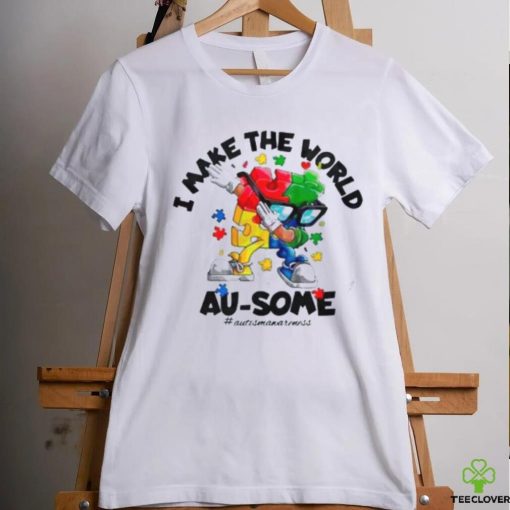 Autism Dabbing I Make The World Ausome Puzzle Piece Shirt