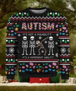 Autism Its Not A Disability Its A Different Ugly Christmas Sweater