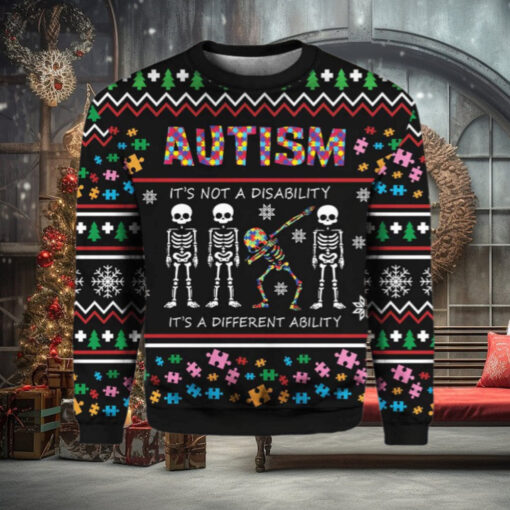 Autism Its Not A Disability Its A Different Ugly Christmas Sweater